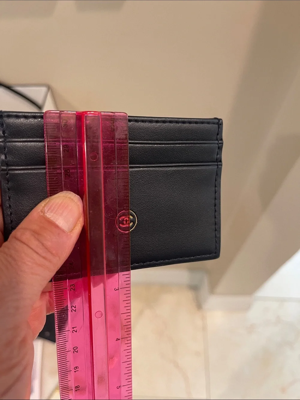 CHANEL Men’s White Gift Packaging with Leather Black Card Holder